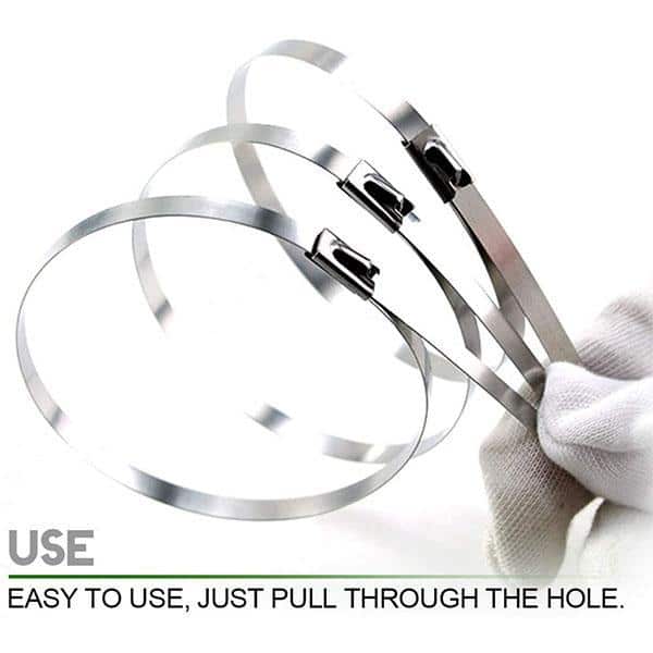 כבל נעילה רב תכליתי 100 יחידות קשרי רוכסן מתכת - Image 6