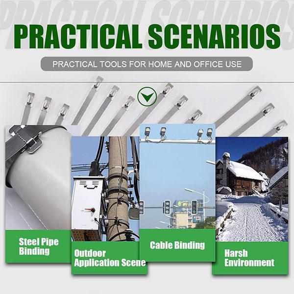 כבל נעילה רב תכליתי 100 יחידות קשרי רוכסן מתכת - Image 7