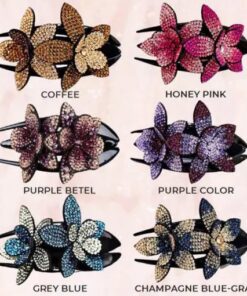 קליפס שיער כפול פרח ריינסטון